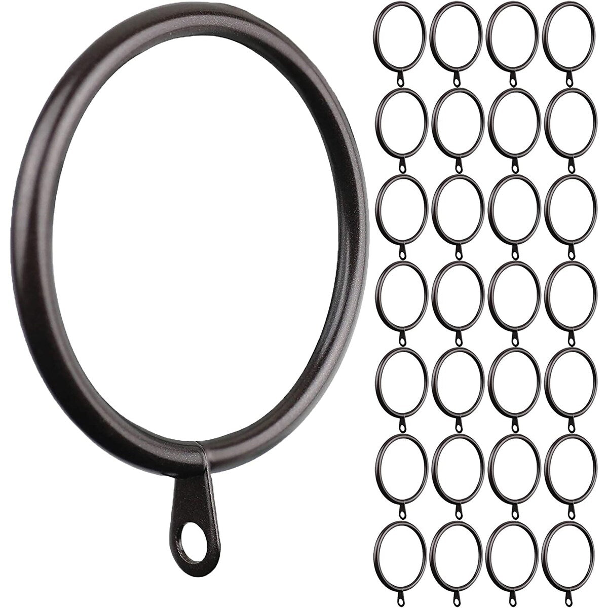 Meriville 1.5-Inch Inner Diameter Metal Curtain Rings with Eyelets