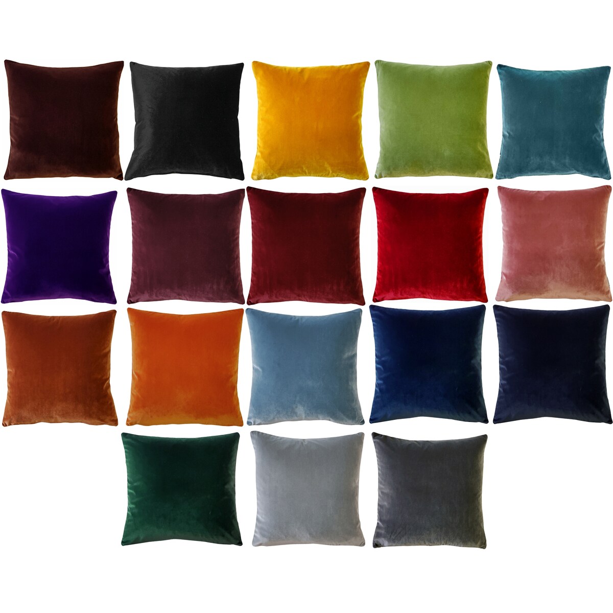 Pillow Decor Castello Soft Velvet Throw Pillows (3 Sizes, 18 Colors)