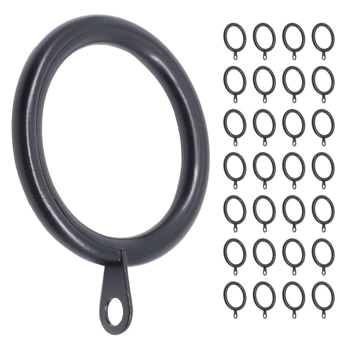 Meriville 1.5-Inch Inner Diameter Metal Curtain Rings with Eyelets and inserts