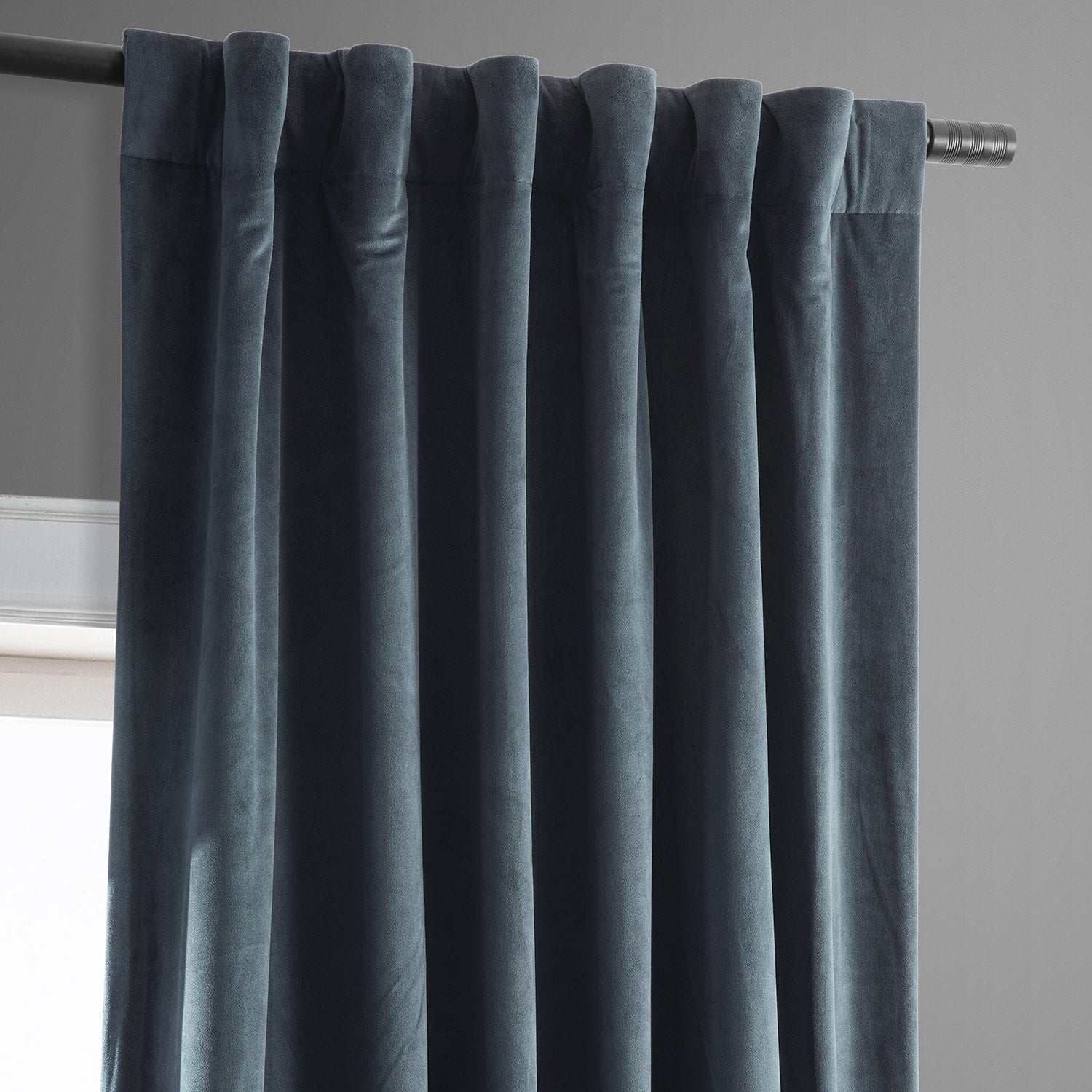 Exclusive Fabrics Signature Blackout Velvet Curtain 63 Inches Long (1 Panel) - 50 x 63