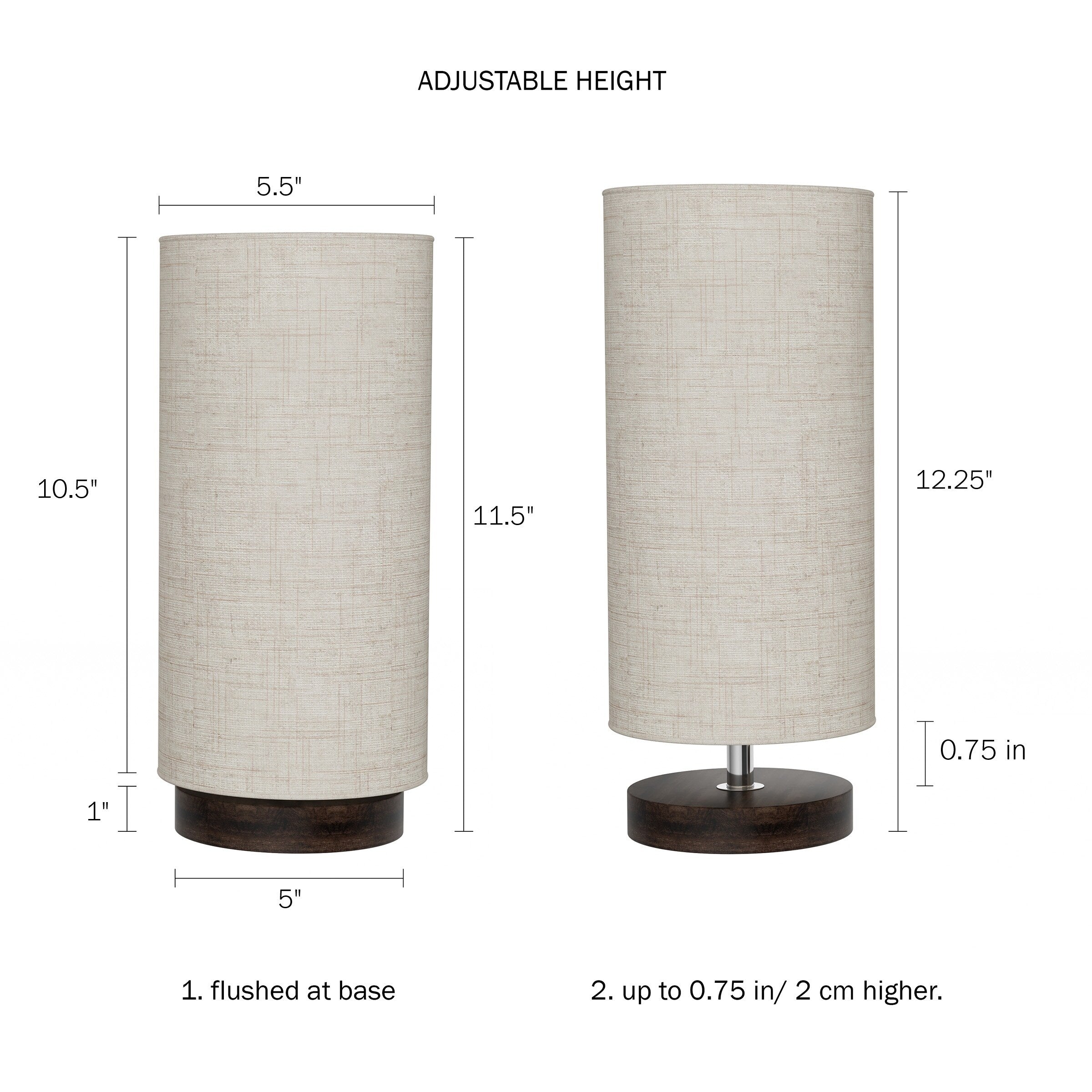 Lavish Home Cylinder Table Lamp with LED Bulb