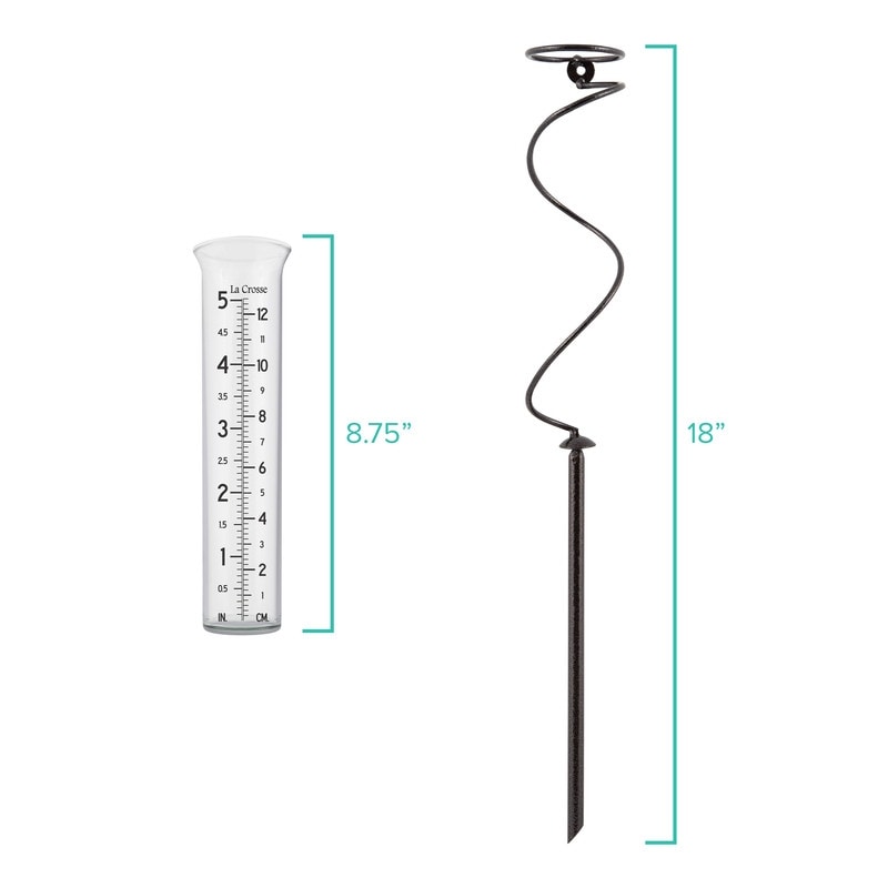 La Crosse 5 inch capacity Glass Spiral Rain Gauge