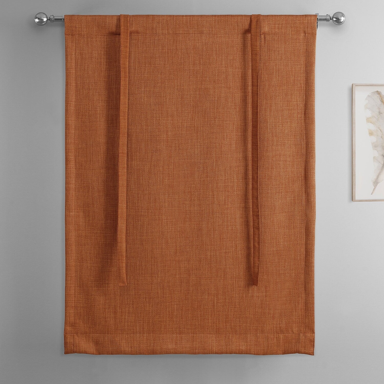 Exclusive Fabrics Faux Linen Room Darkening Tie-Up Window Shade (1 Panel)