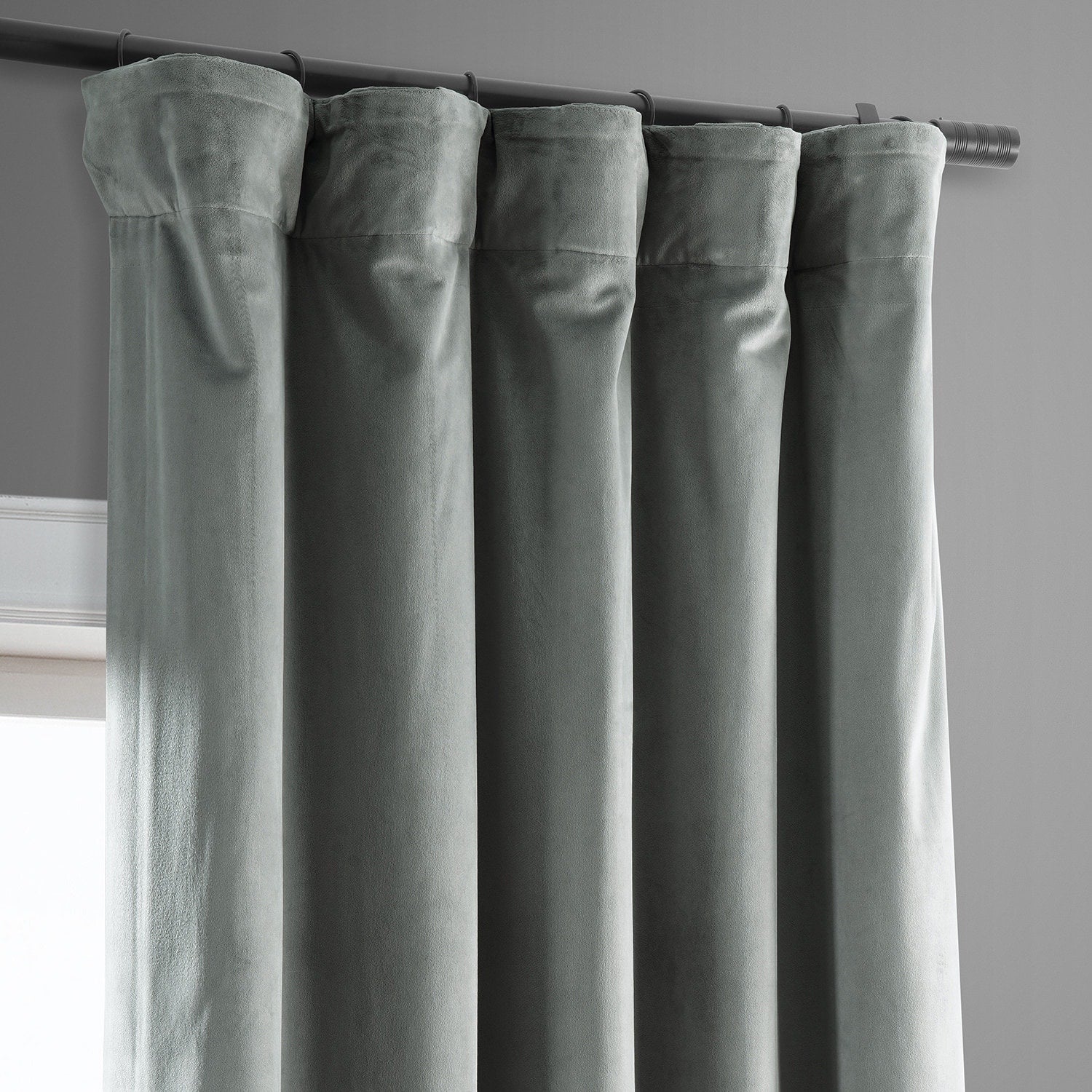 Exclusive Fabrics Signature Blackout Velvet Curtain 63 Inches Long (1 Panel) - 50 x 63