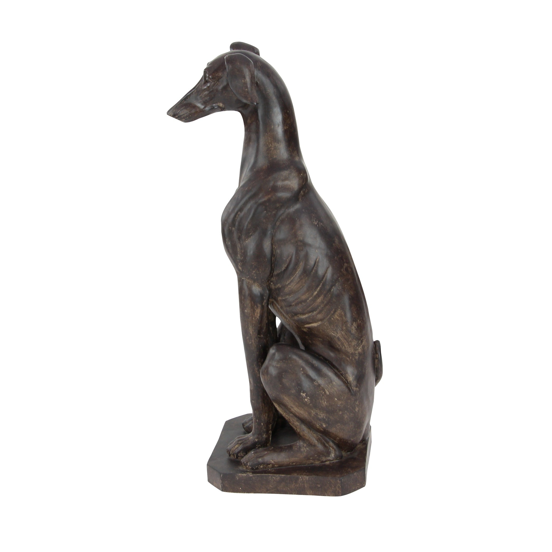 Polystone Dog Sculpture - Brown - Roche River Decor - 10W x 12L x 31H