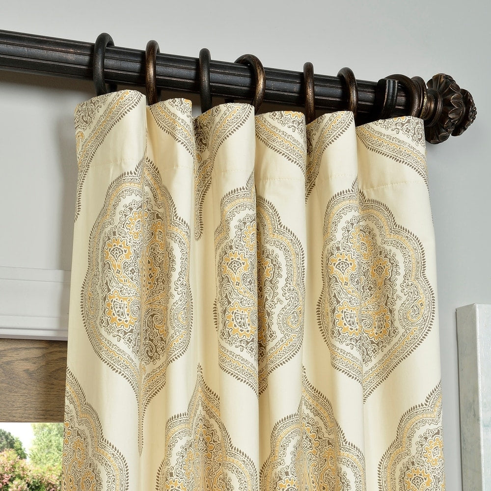 Exclusive Fabrics Arabesque Printed Cotton Twill Curtain (1 Panel)