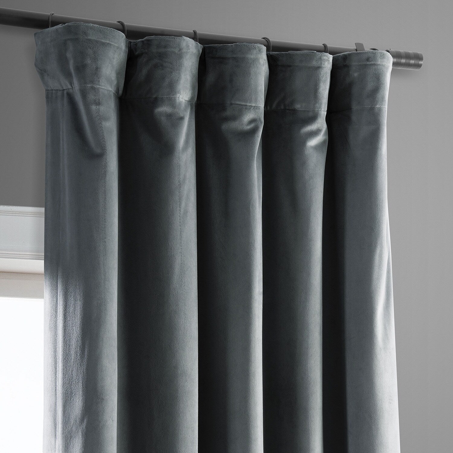 Exclusive Fabrics Signature Blackout Velvet Curtain 63 Inches Long (1 Panel) - 50 x 63