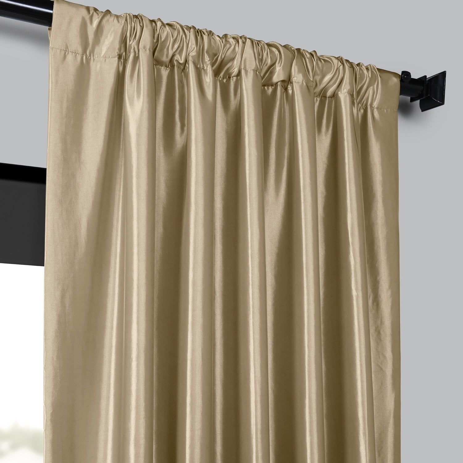 Exclusive Fabric Blackout Faux Silk Taffeta Curtain (1 Panel)