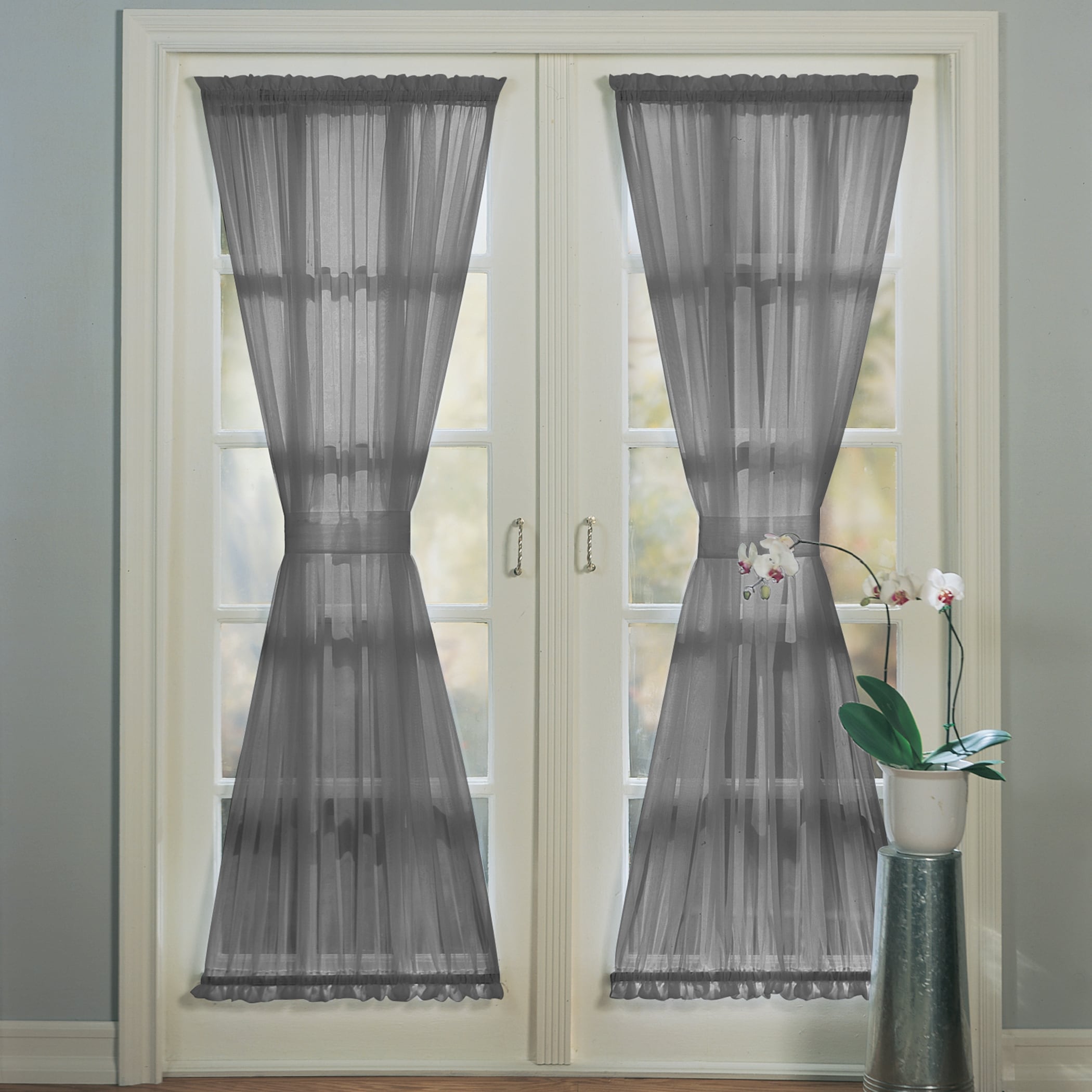 No. 918 Emily Voile Sheer Rod Pocket Door Curtain Panel, Single Panel