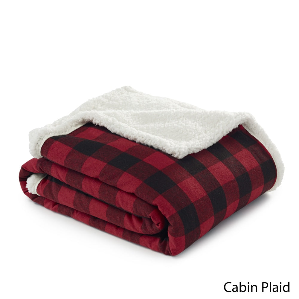 Eddie Bauer Flannel Sherpa Throws