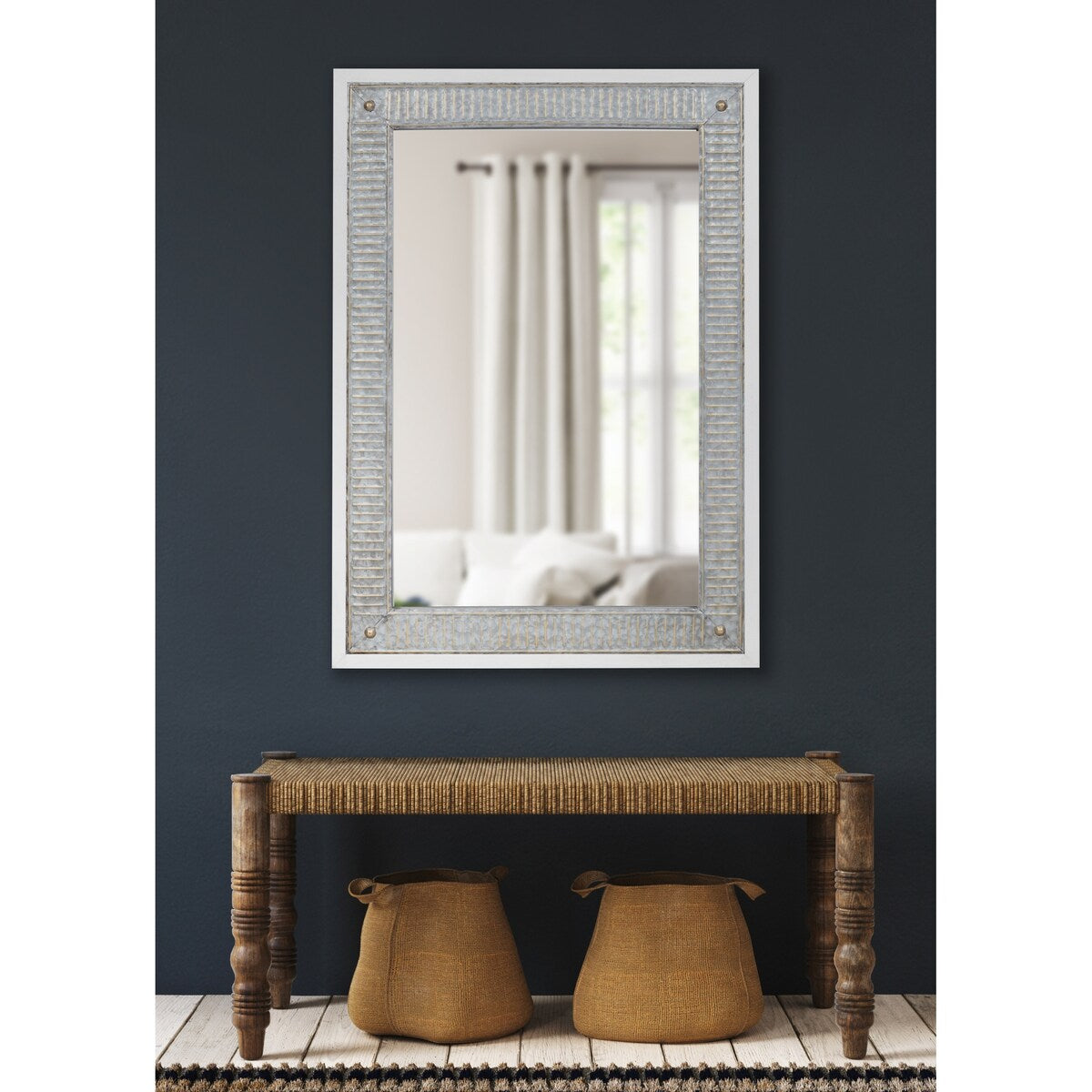 Kate and Laurel Deely Wood and Metal Wall Mirror