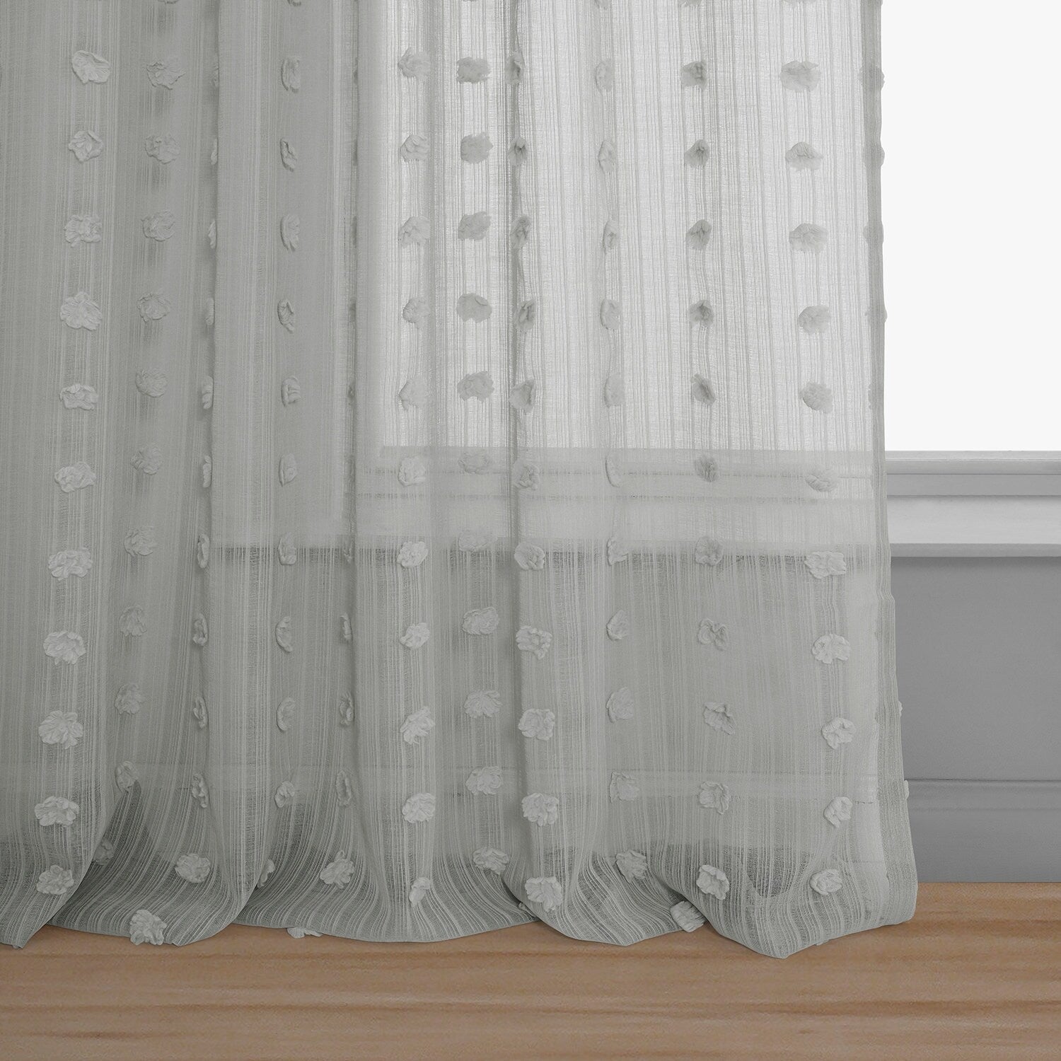 Exclusive Fabrics Strasbourg Dot Patterned Faux Linen Sheer Curtain (1 Panel)