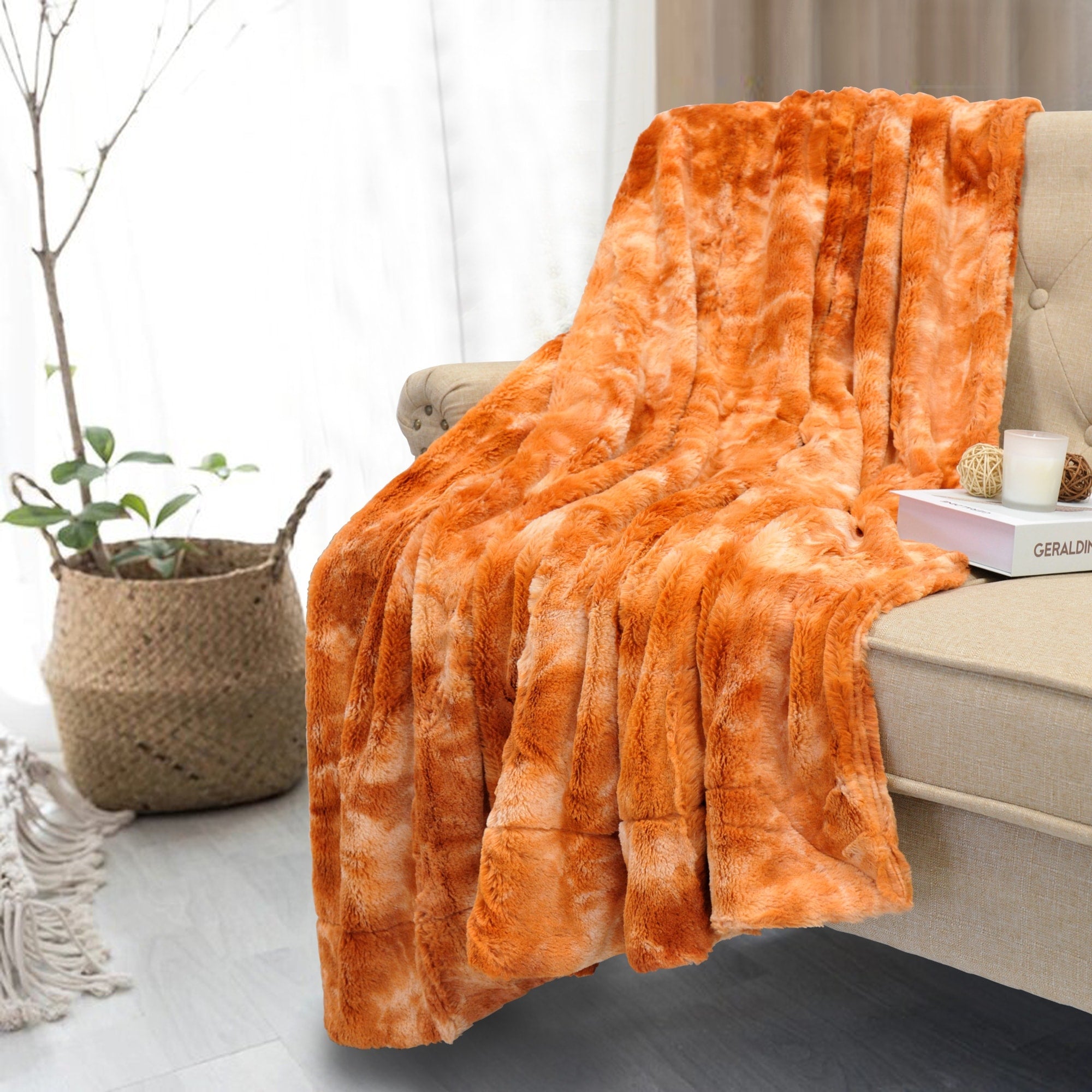 Tie Dyed Double Sided Fauxfur Throw