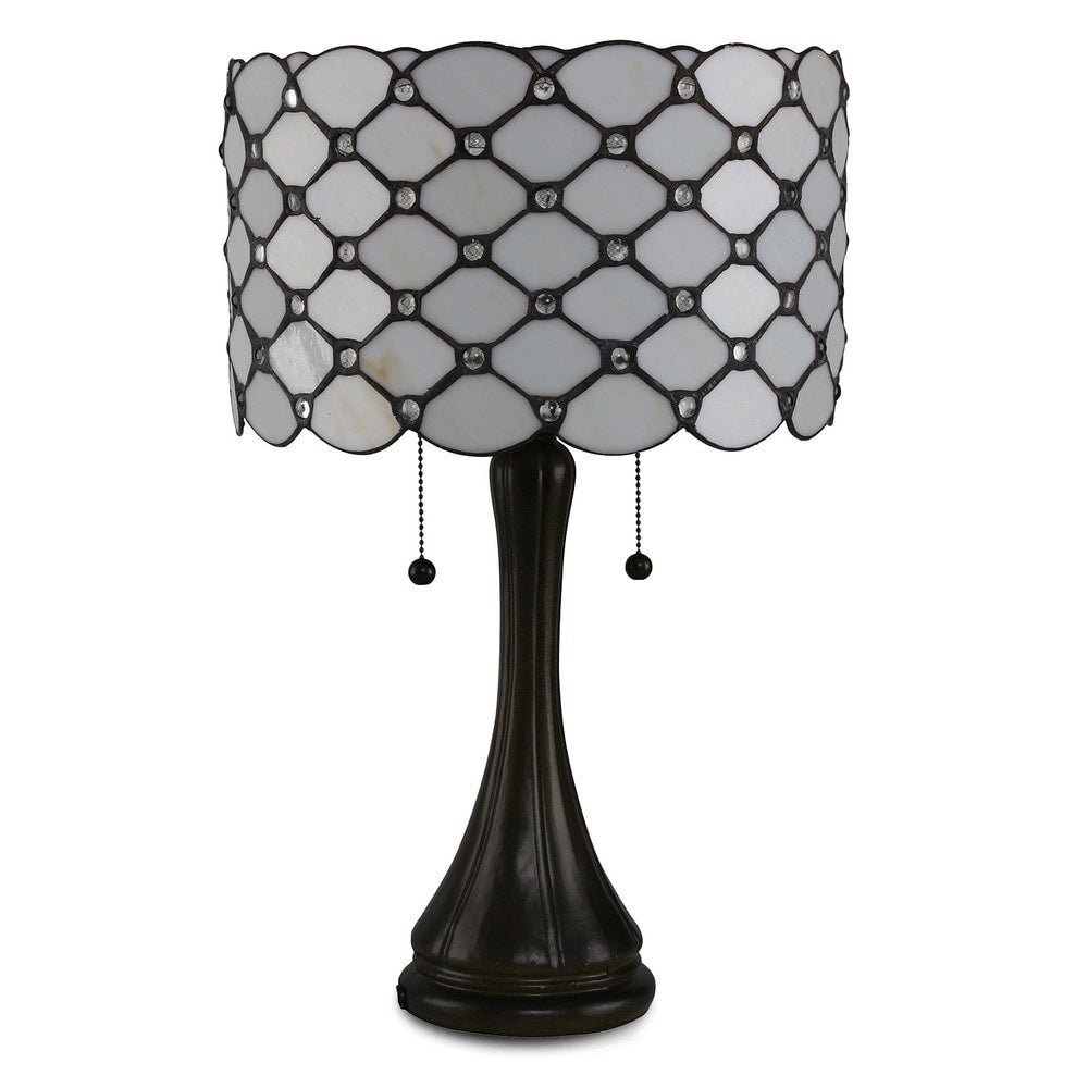 Tiffany-style 2-light Jeweled Table Lamp