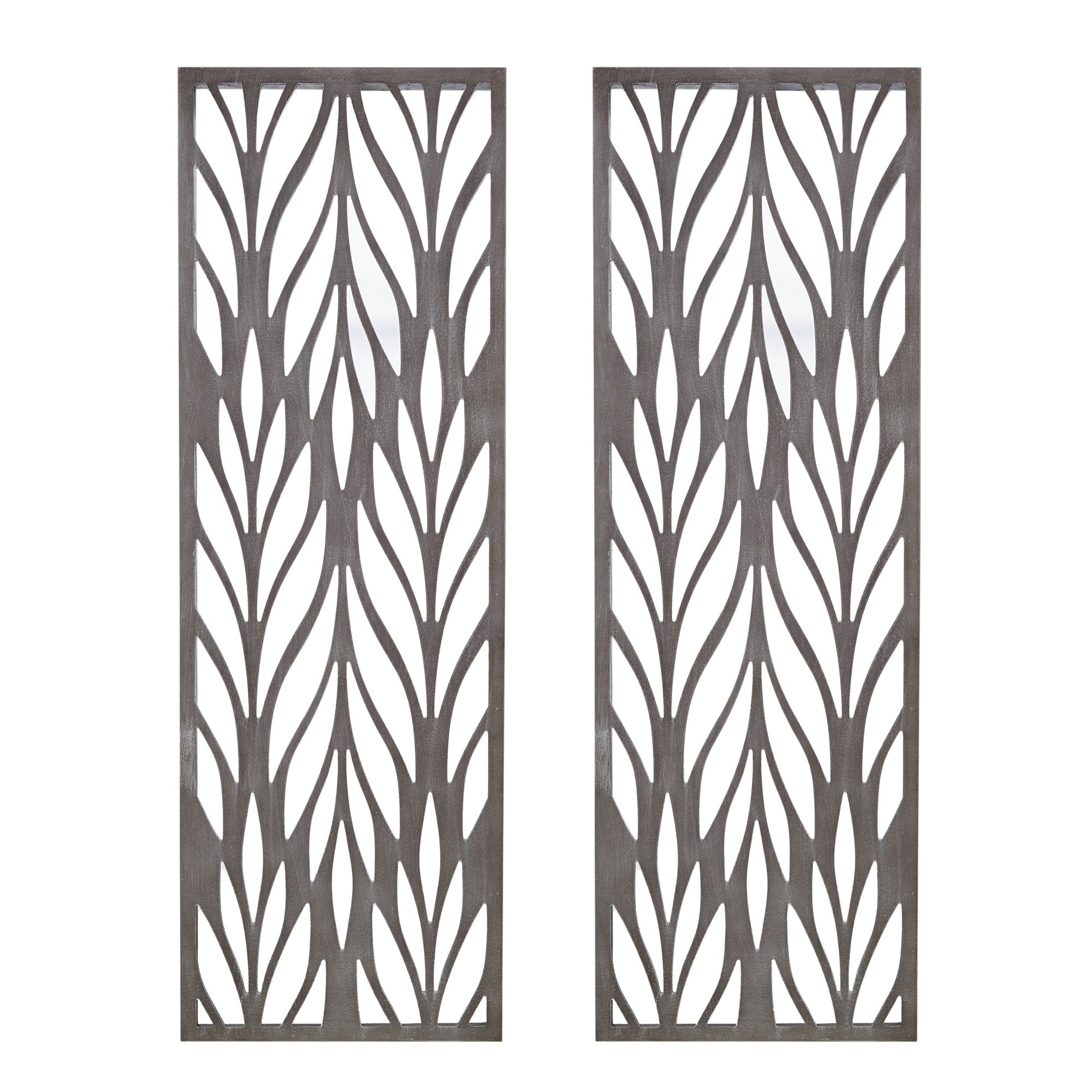 Madison Park Florian Grey Laser Cut Wood 2-piece Panel Wall Decor Set