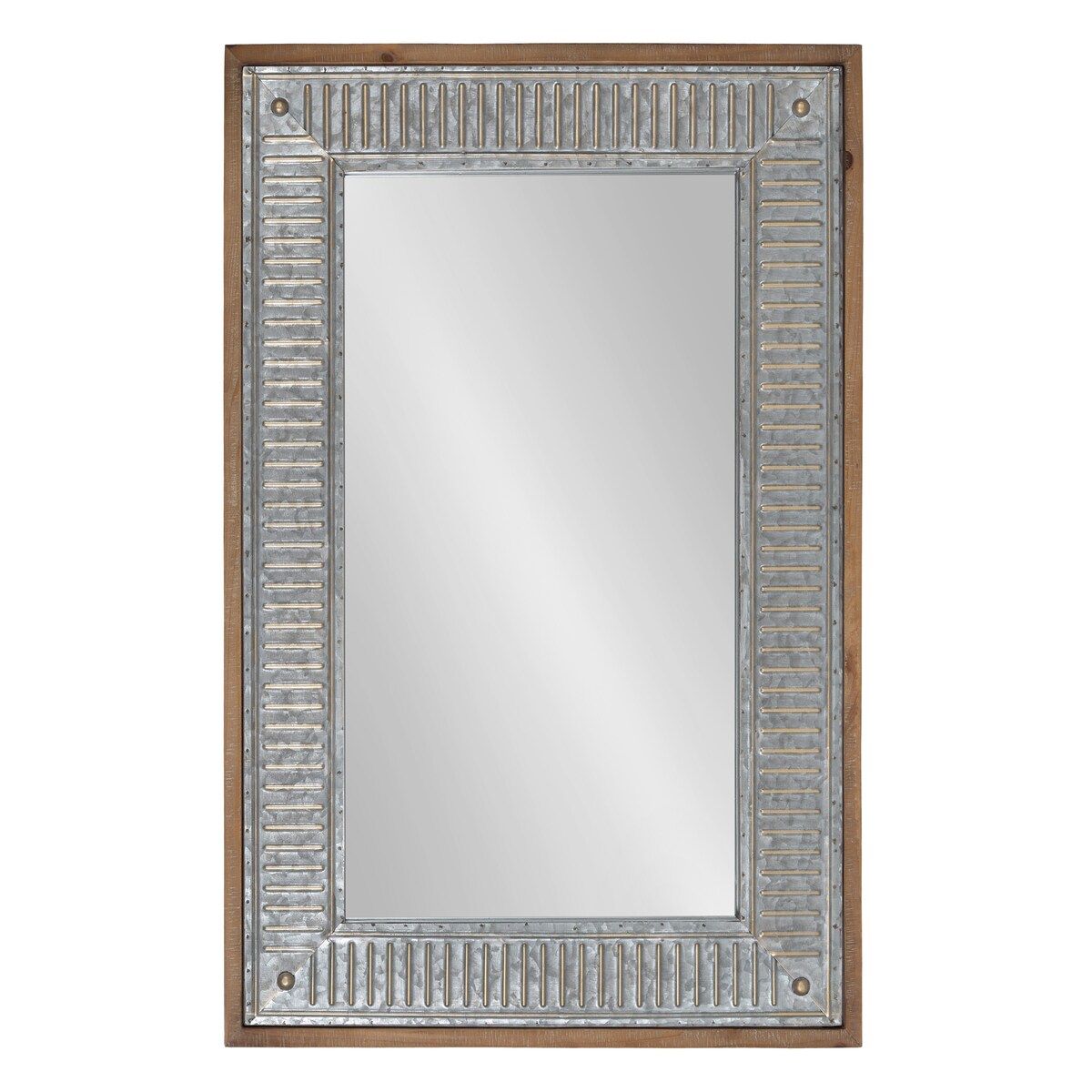 Kate and Laurel Deely Wood and Metal Wall Mirror