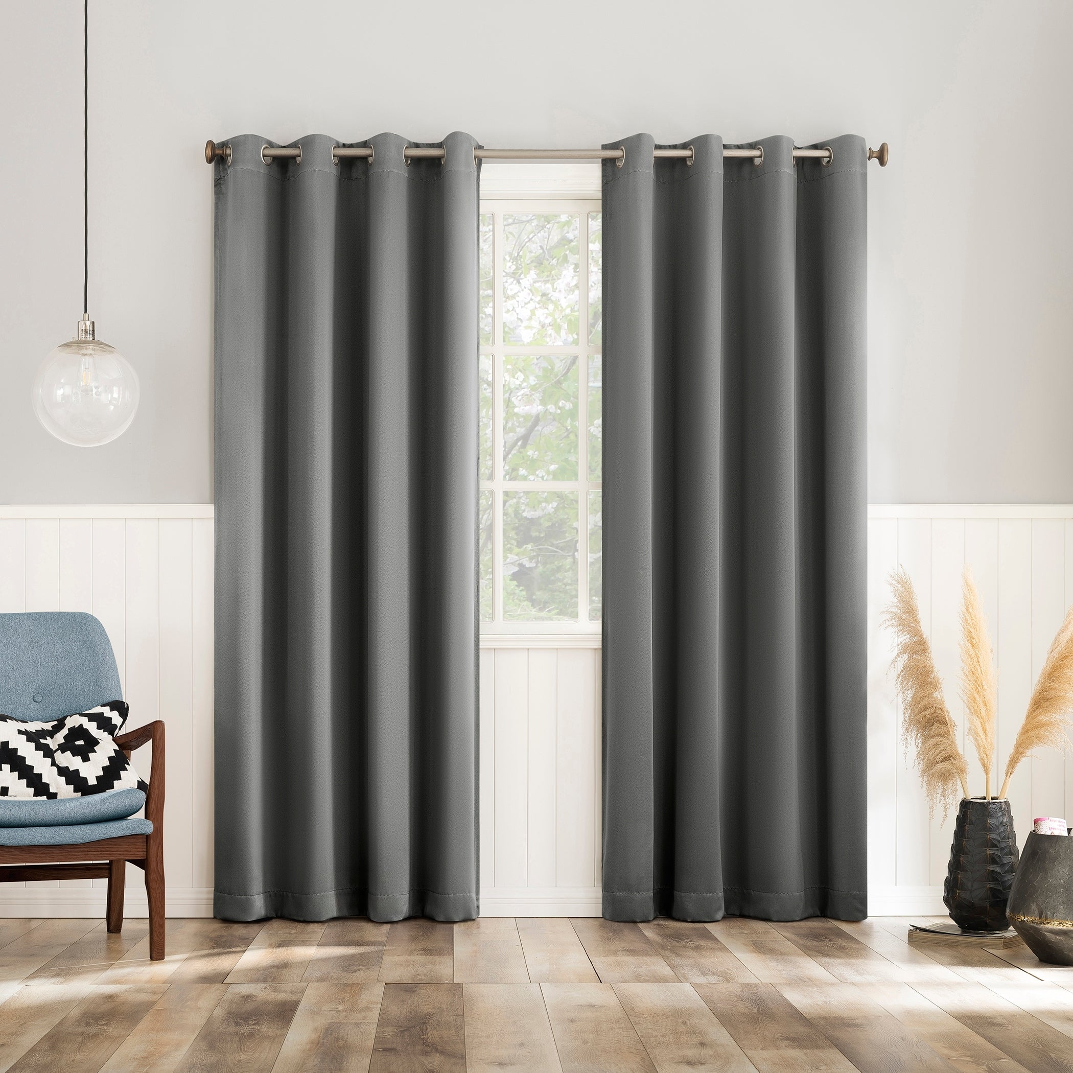 No. 918 Brandon 2-pack Magnetic Closure Room Darkening Grommet 2-Piece Curtain Panel Pair