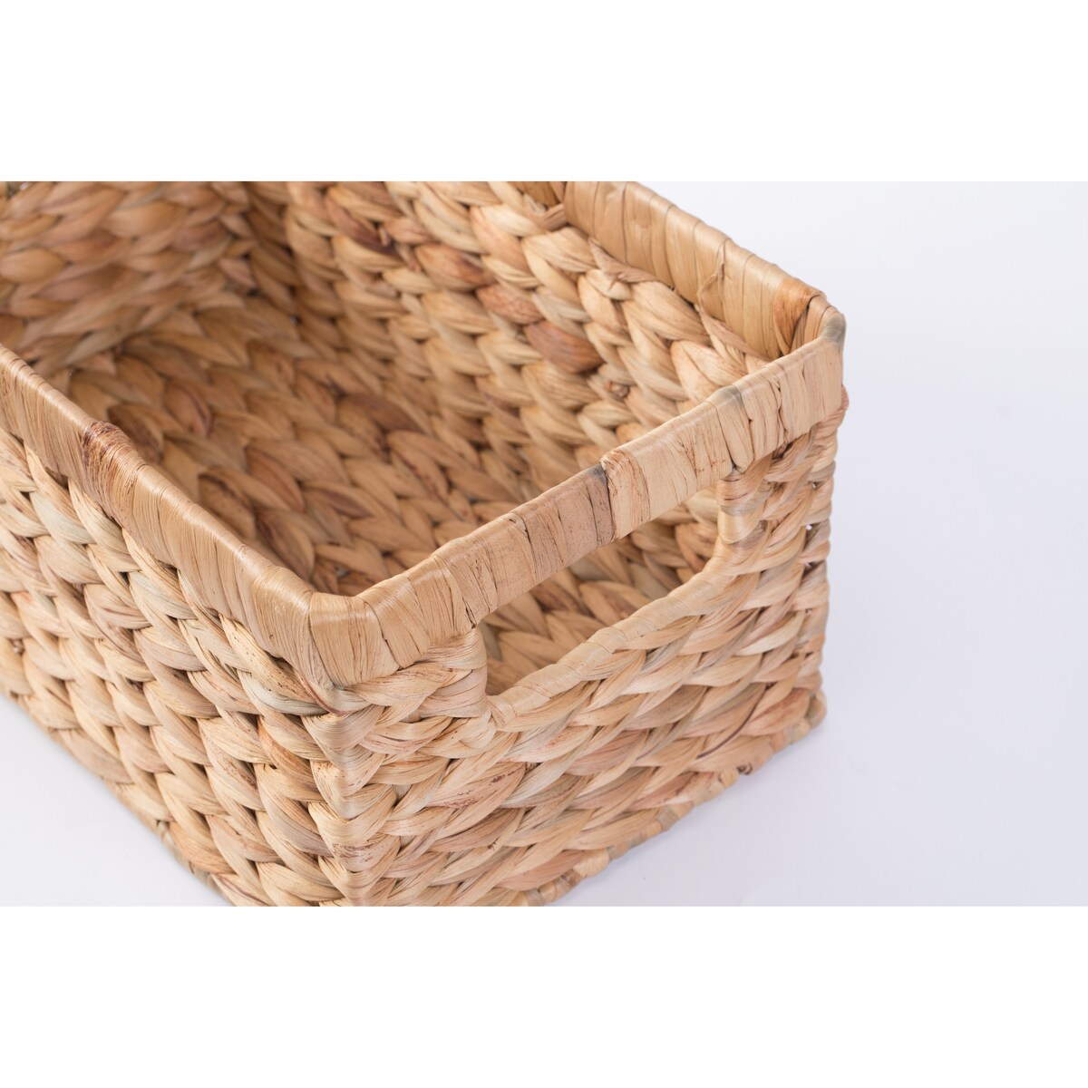 Natural Water Hyacinth Rectangular Storage Bin Basket