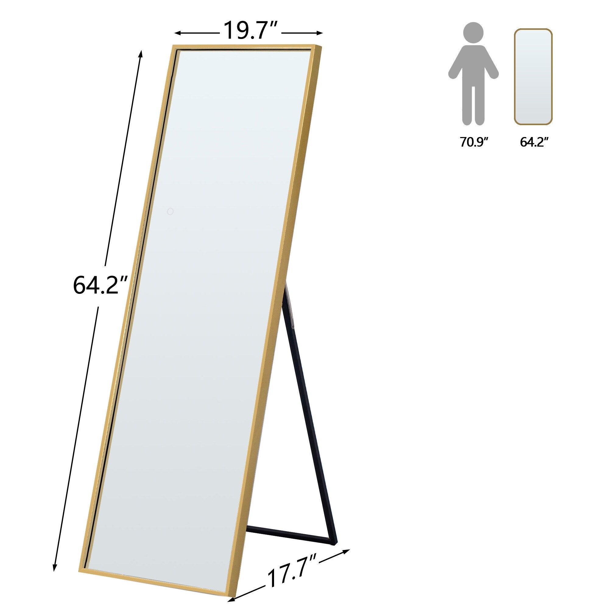 Rectangle Metal Floor Mirror - N/A