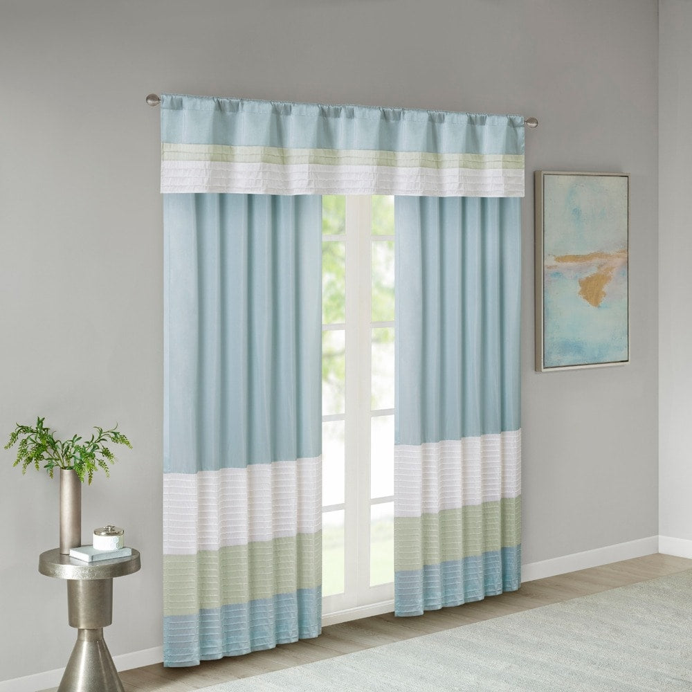 Madison Park Chester Polyoni Pintuck Curtain Panel