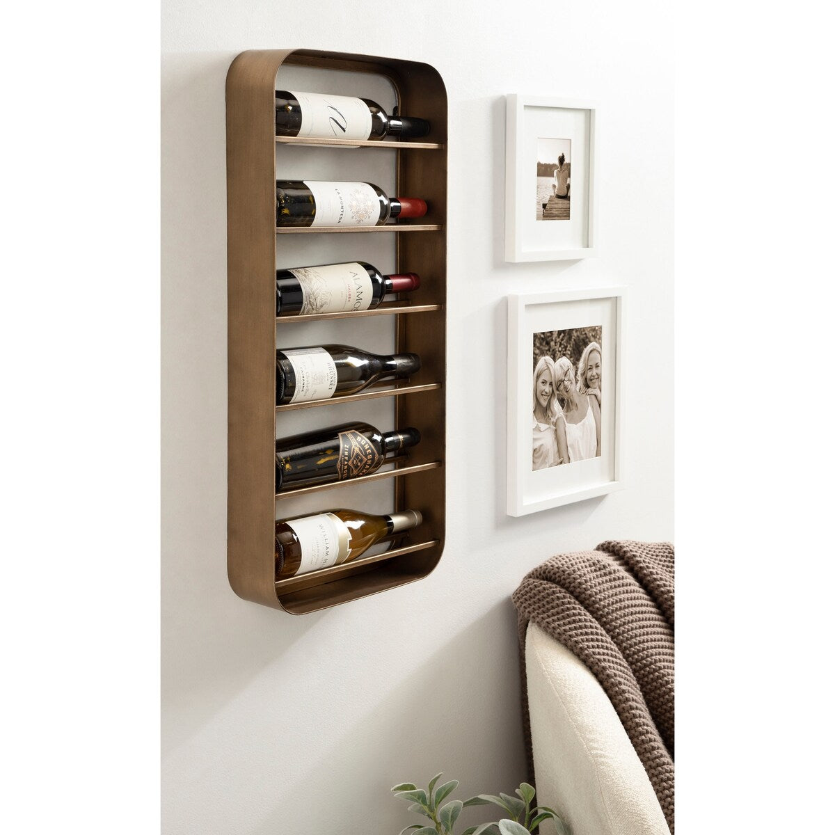 Kate and Laurel Armenta Metal Wall Hanging Wine Rack - 13x30