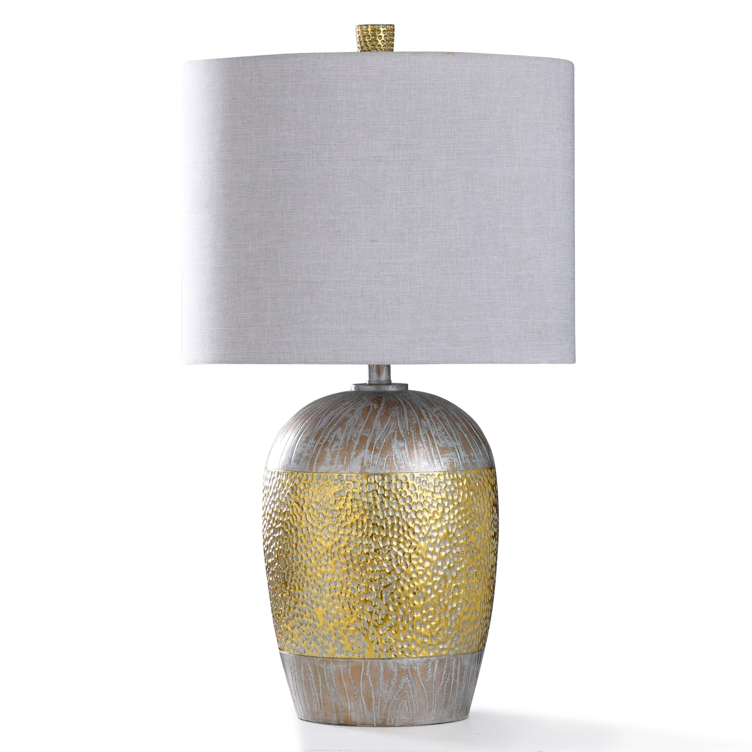 StyleCraft Ottey Dimpled Satin Brass and Nickel Metal Table Lamp