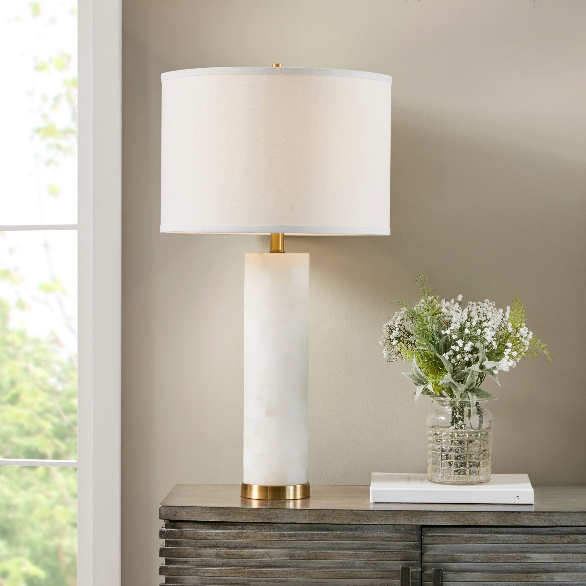 INK+IVY Prague Alabaster Table Lamp