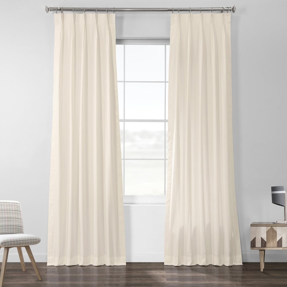 Exclusive Fabrics Solid Cotton Pleated Curtain (1 Panel)