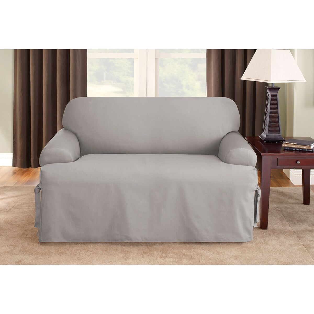 SureFit Duck 1 Piece T Cushion Loveseat Slipcover