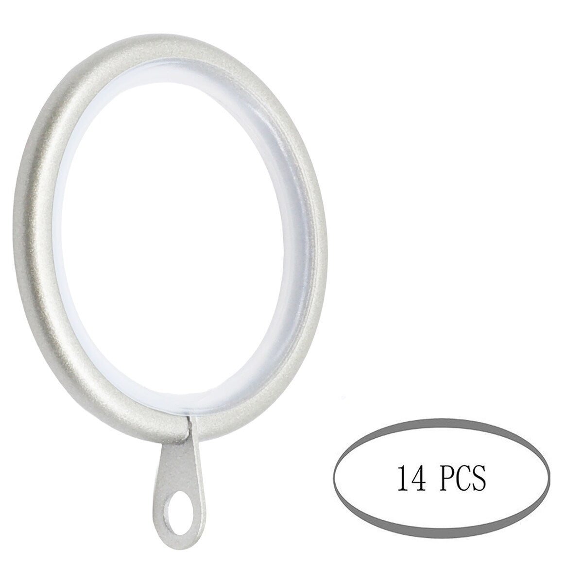 Meriville 1.5-Inch Inner Diameter Metal Curtain Rings with Eyelets and inserts