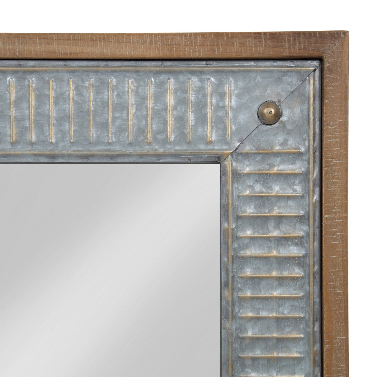 Kate and Laurel Deely Wood and Metal Wall Mirror