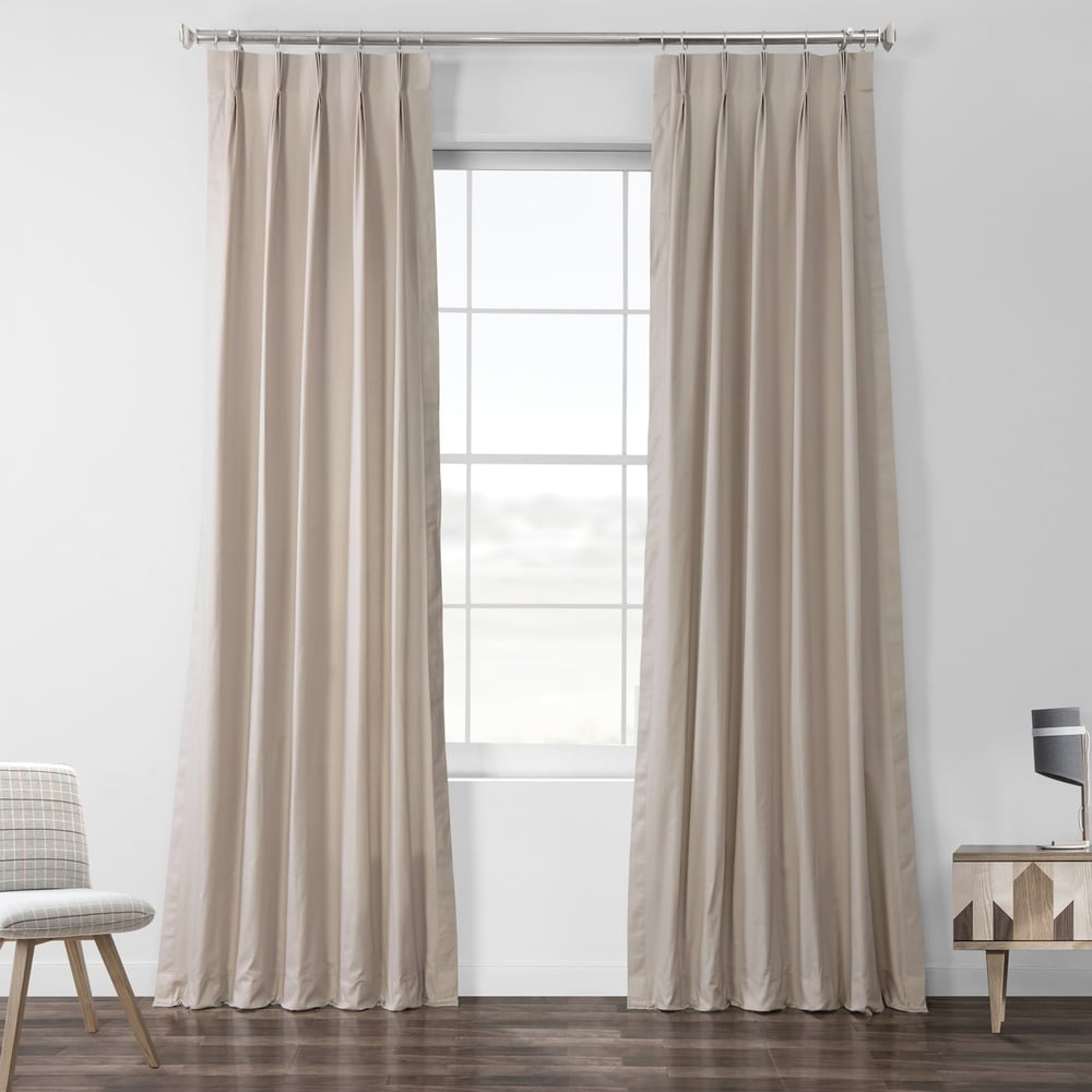 Exclusive Fabrics Solid Cotton Pleated Curtain (1 Panel)