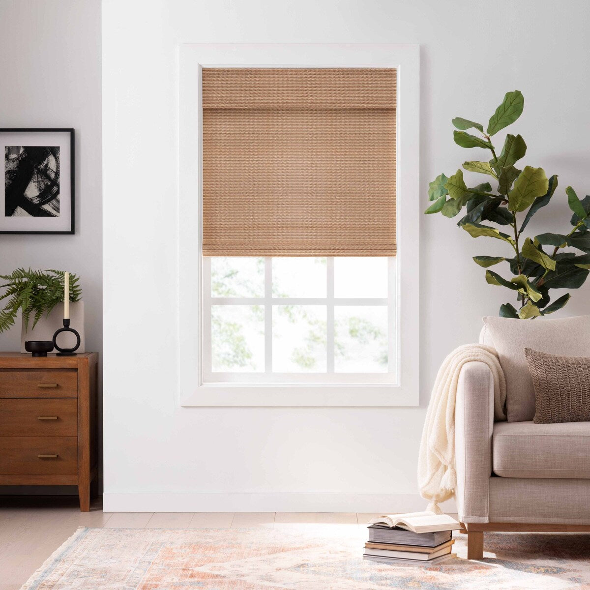 Eclipse Bamboo Cordless Light Filtering Privacy Roman Shade