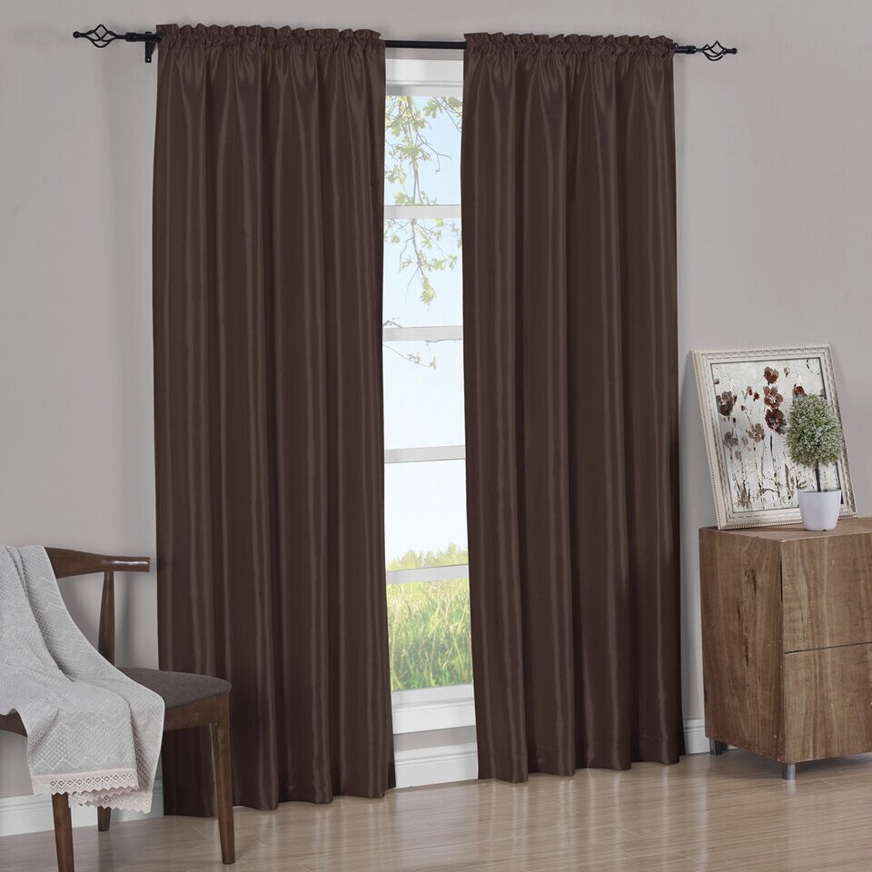 2Pcs Elegant Silk Curtain Panels 42x108 Inch