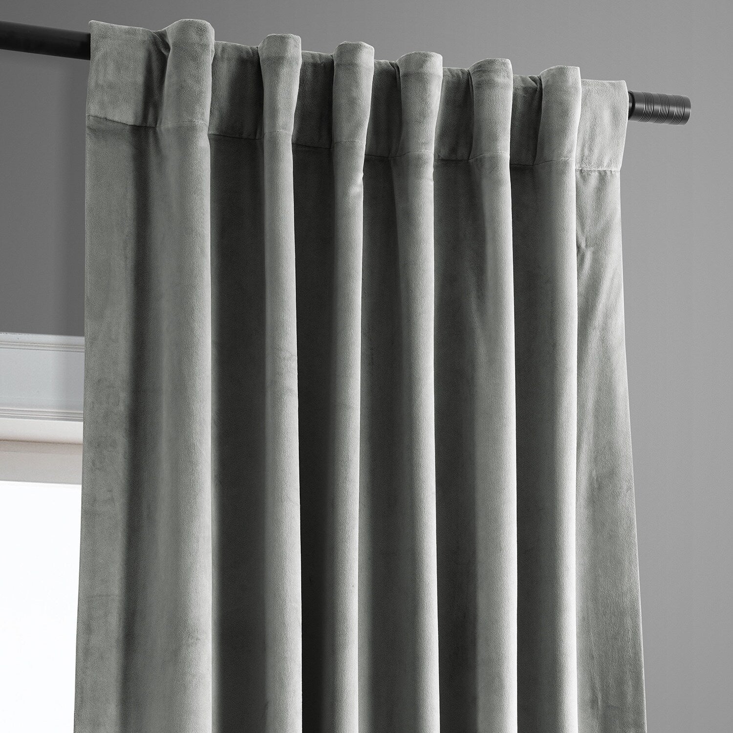 Exclusive Fabrics Signature Blackout Velvet Curtain 63 Inches Long (1 Panel) - 50 x 63