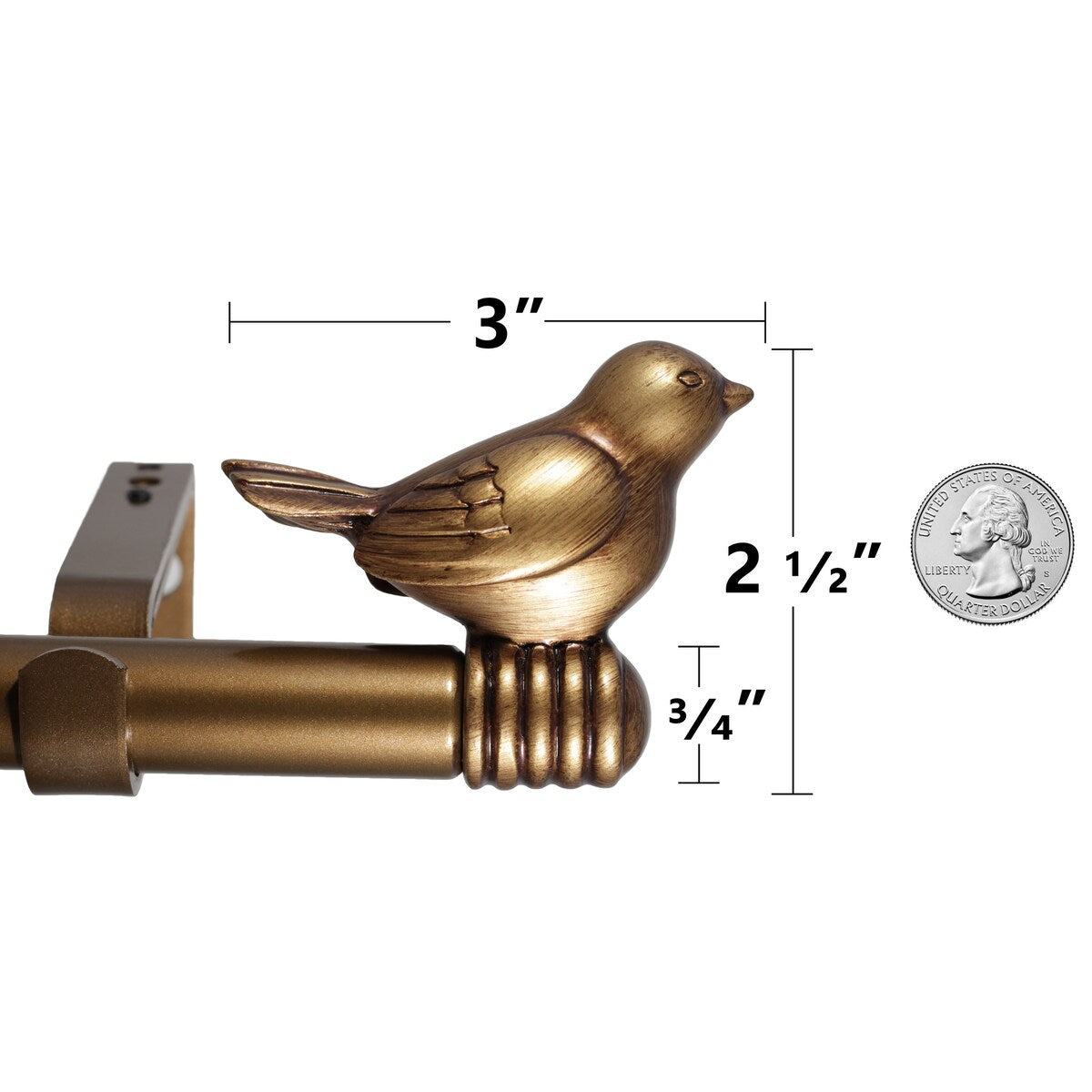 Cute Bird Finial Adjustable Decorative Designer Curtain Rod