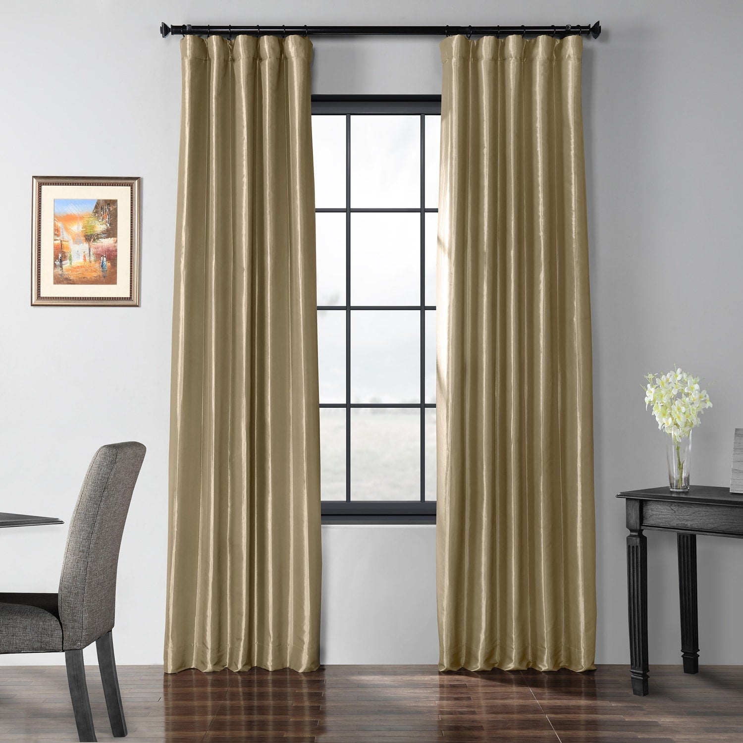 Exclusive Fabric Blackout Faux Silk Taffeta Curtain (1 Panel)