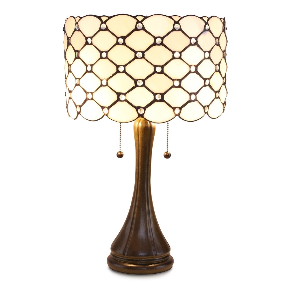 Tiffany-style 2-light Jeweled Table Lamp