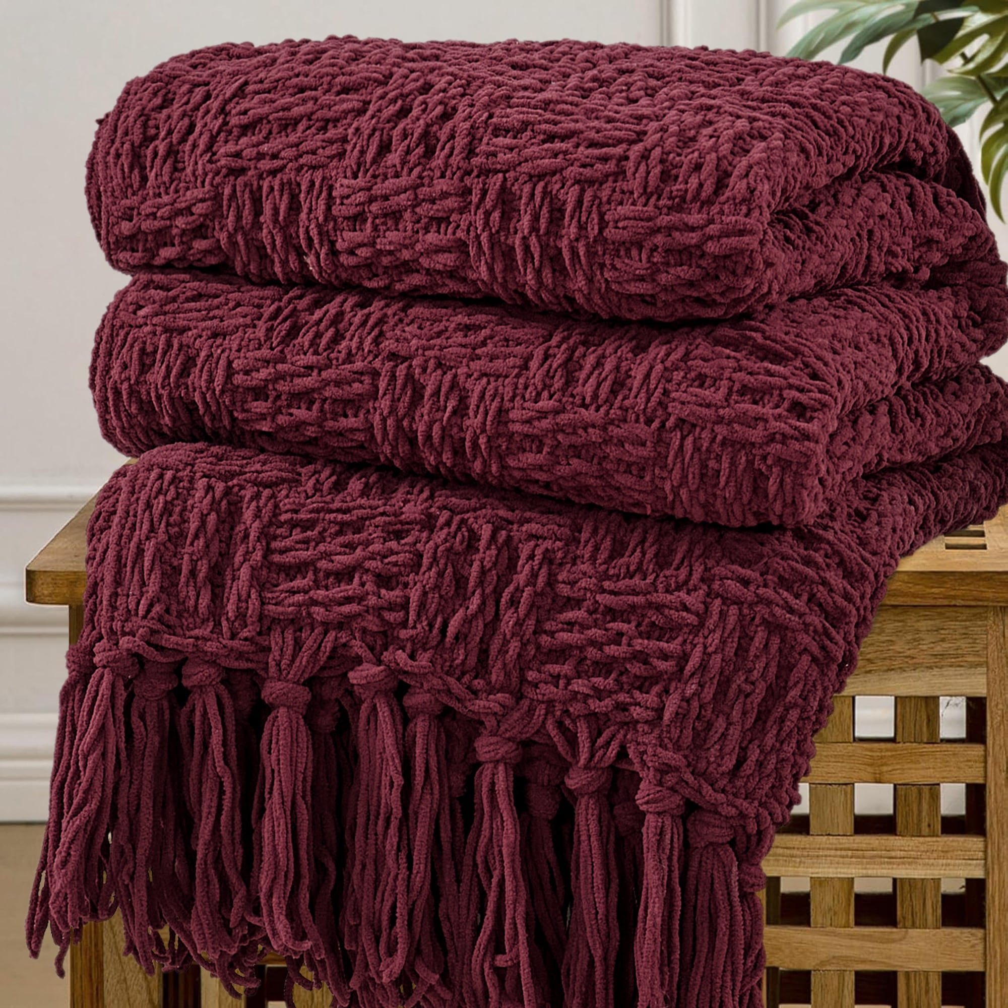 Cable Knitted Couch Cover Throw Blanket