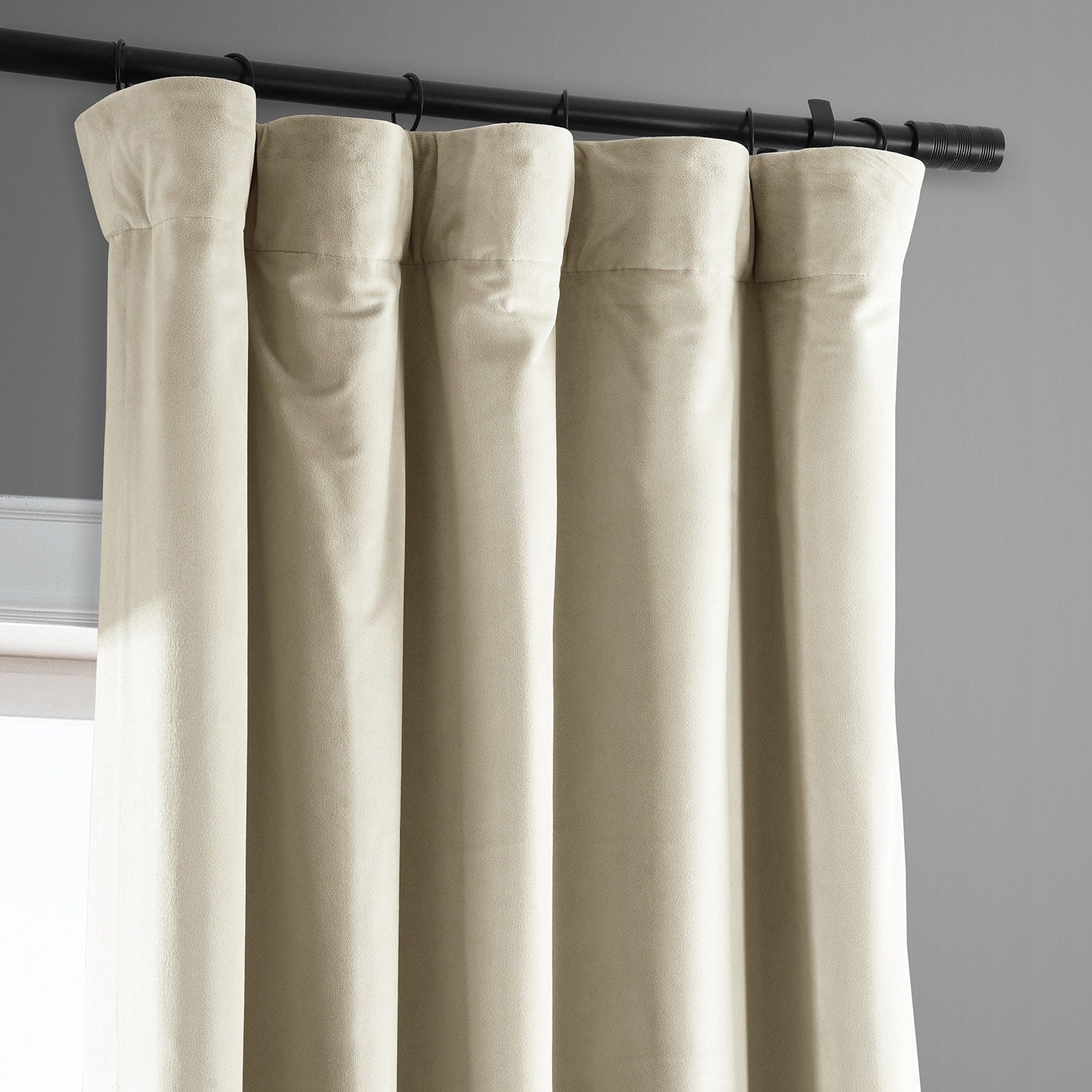 Exclusive Fabrics Signature Blackout Velvet Curtain 63 Inches Long (1 Panel) - 50 x 63