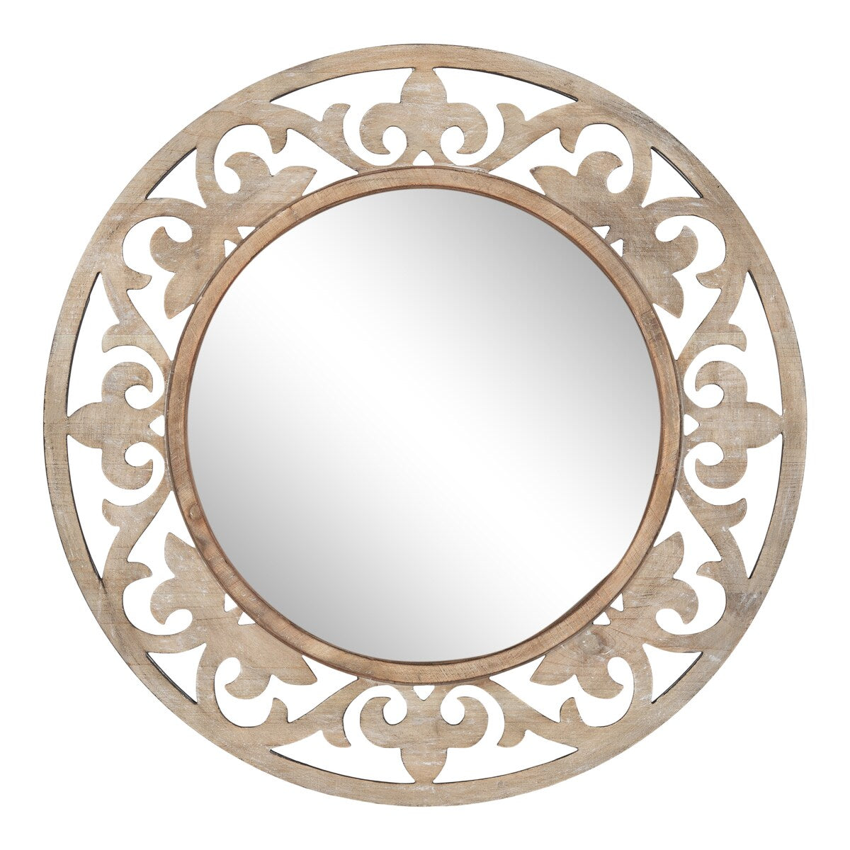 Kate and Laurel Shovali Rustic Round Mirror