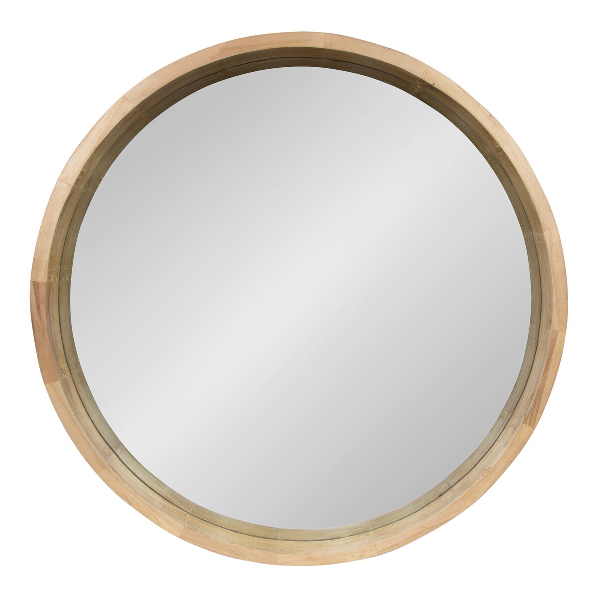 Hutton Round Decorative Wood-framed Wall Mirror