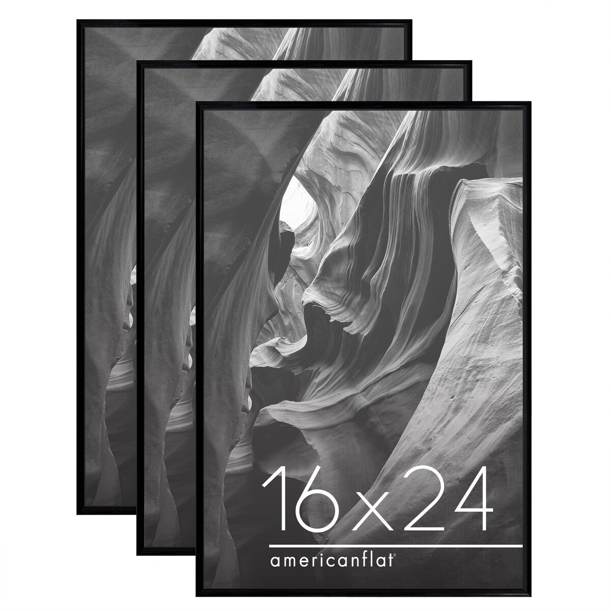 Americanflat 3 Pack Lightweight Poster Frames - Black