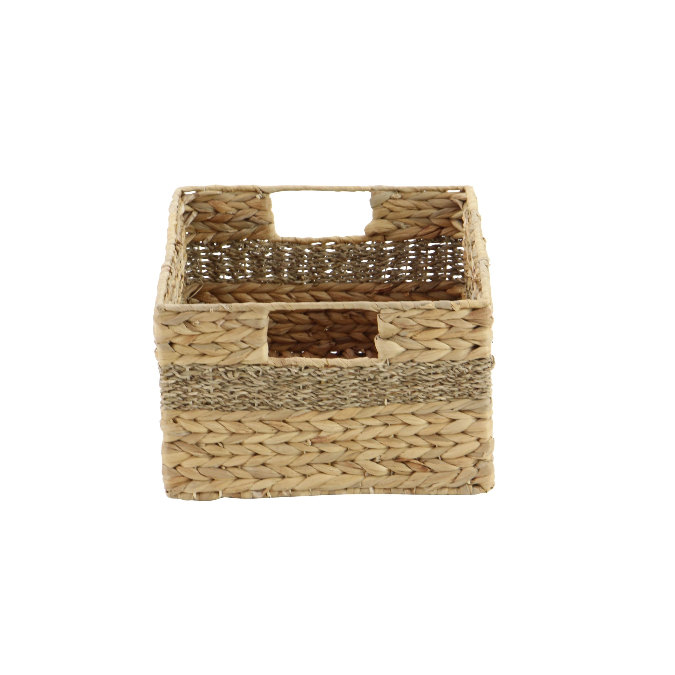 Seagrass Handmade Storage Basket with Handles - Set of 4 Light Brown - Roche River Decor - 12W x 16L x 7H