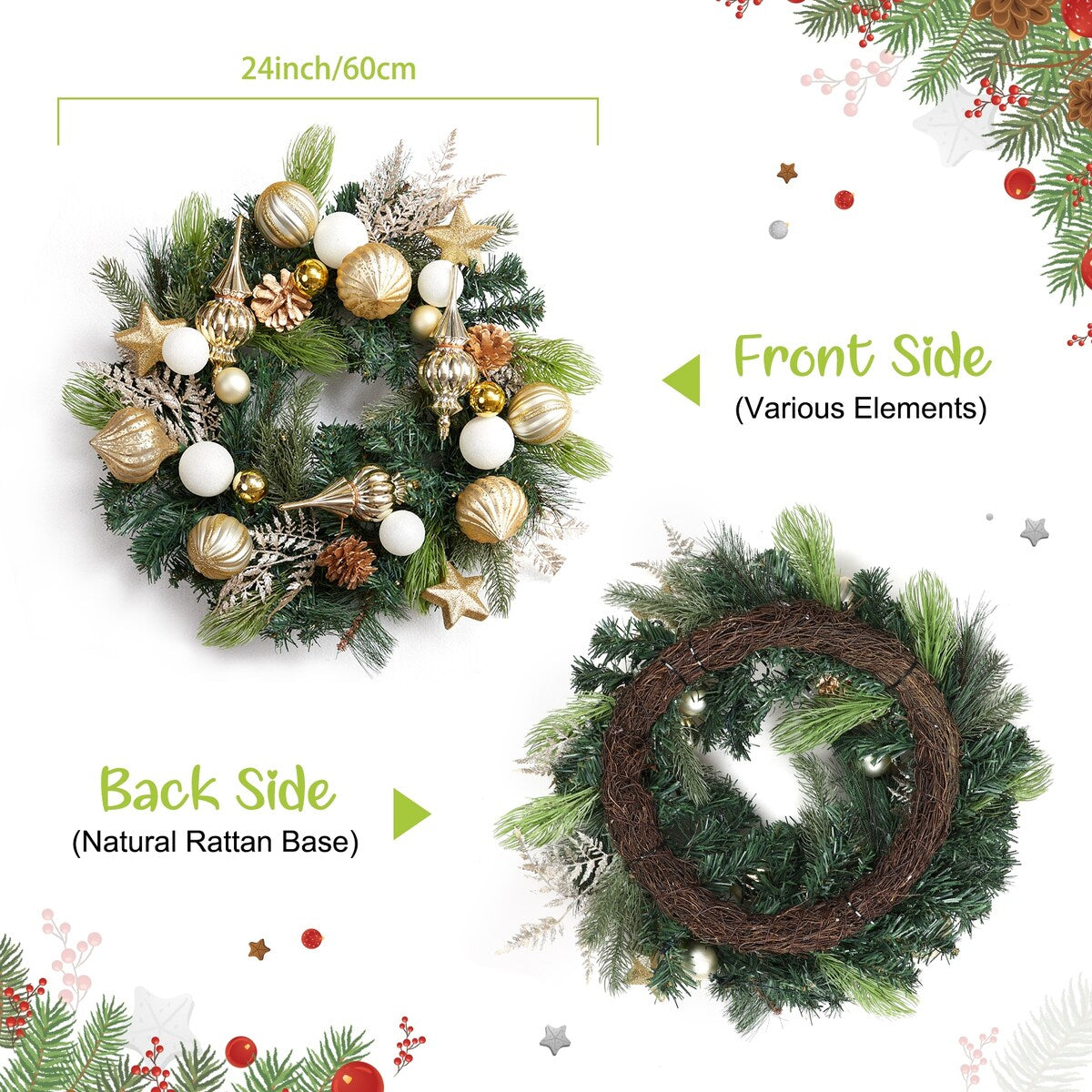 24 Inch Christmas Wreath