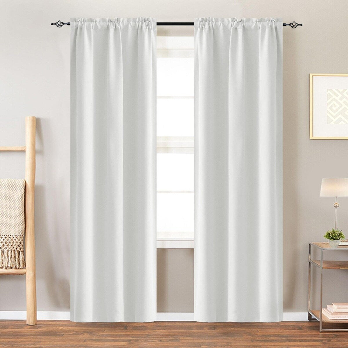 2.5 Inch Rod Pocket Blackout Curtains 2 Panels 52x72 Inch - 52x72 Inch