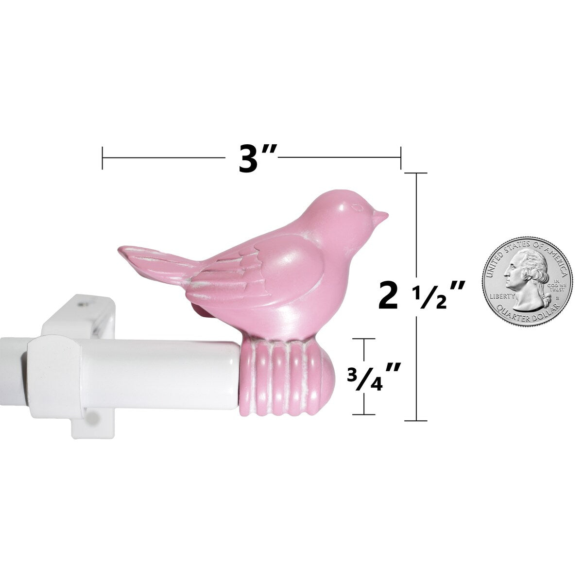 Cute Bird Finial Adjustable Decorative Designer Curtain Rod