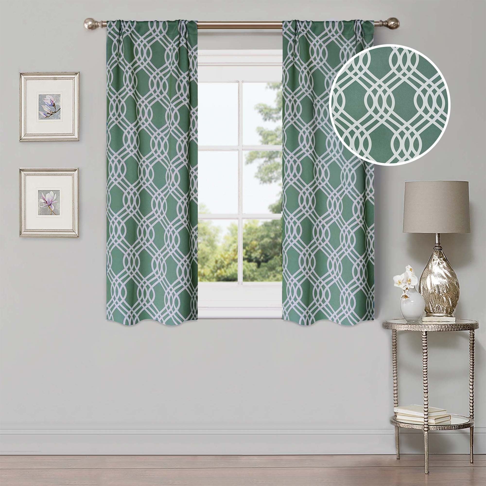 Superior Ribbon Washable Room Darkening Curtains, Set of 2 Panels