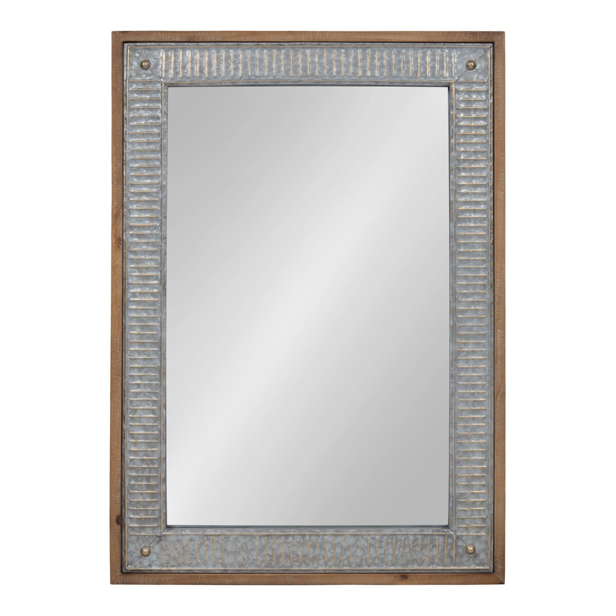 Kate and Laurel Deely Wood and Metal Wall Mirror