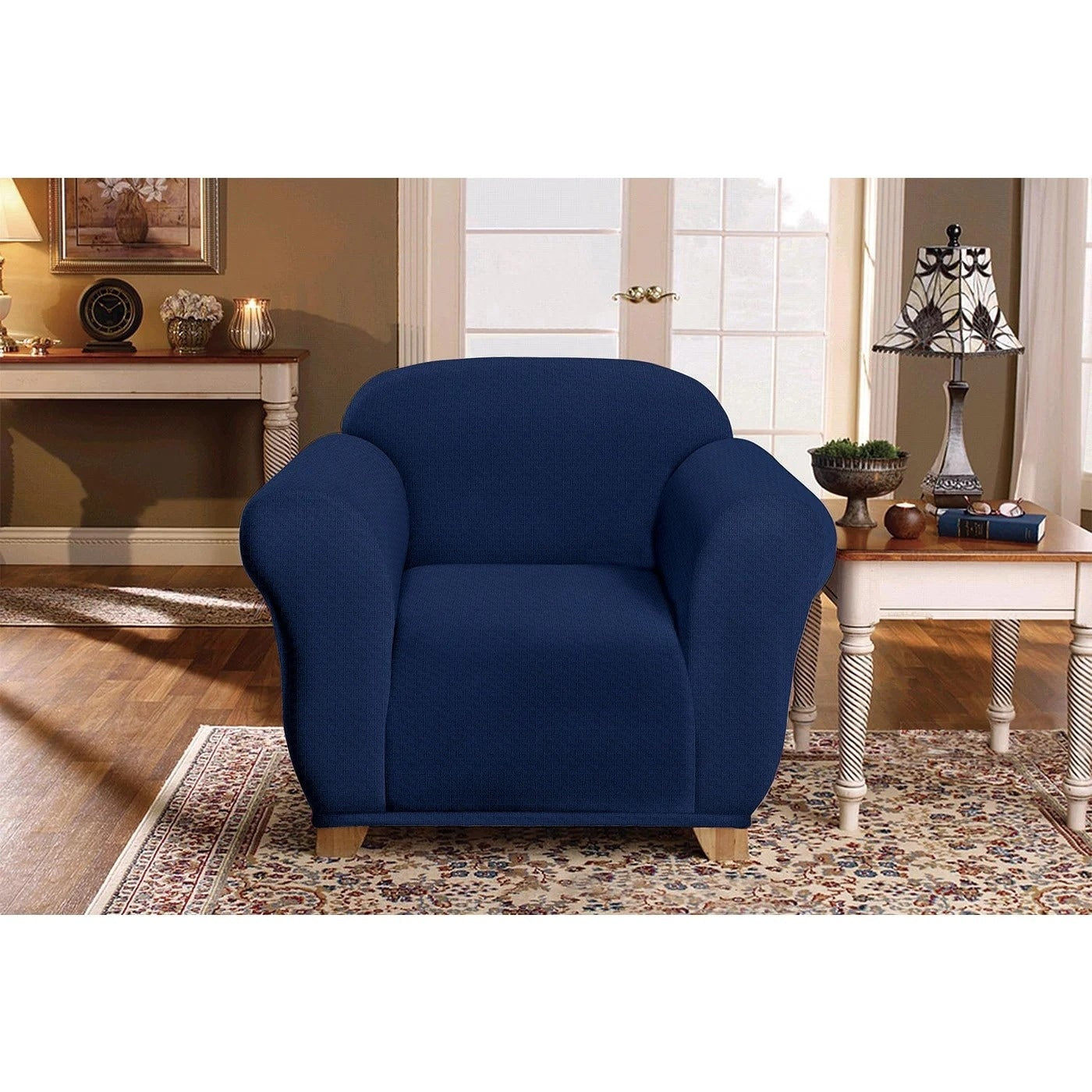 Milan Furniture Slipcover - Fitted Couch Cover, Jacquard Soft Stretch Fabric, Non-Slip, Arm Chair